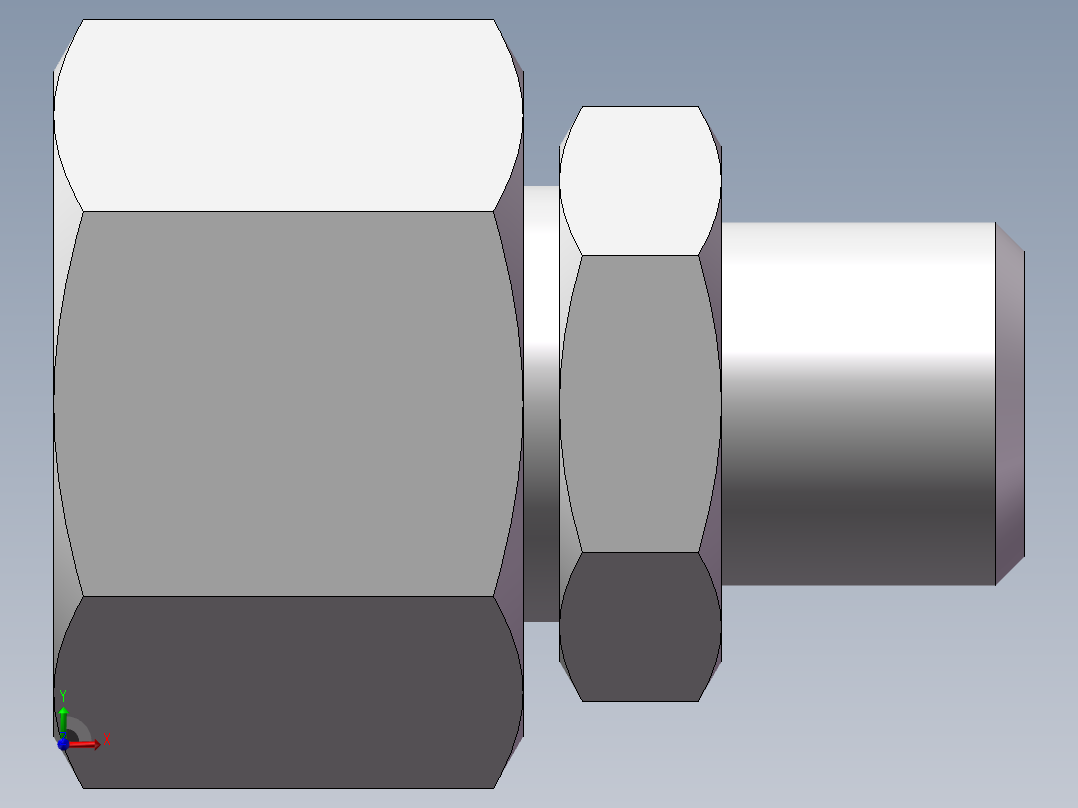 直通变径接头、2C-12-18前视图
