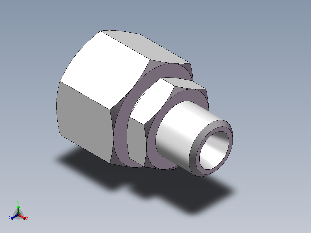 直通变径接头、2C-12-18正等轴测图