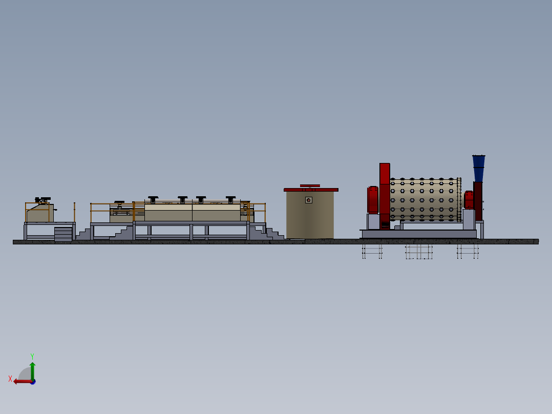 研磨浮选系统后视图