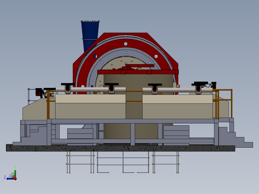 研磨浮选系统右视图
