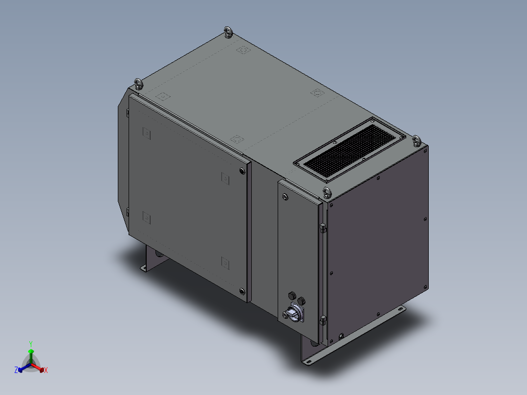 静电式油雾净化器-油雾分离器正等轴测图