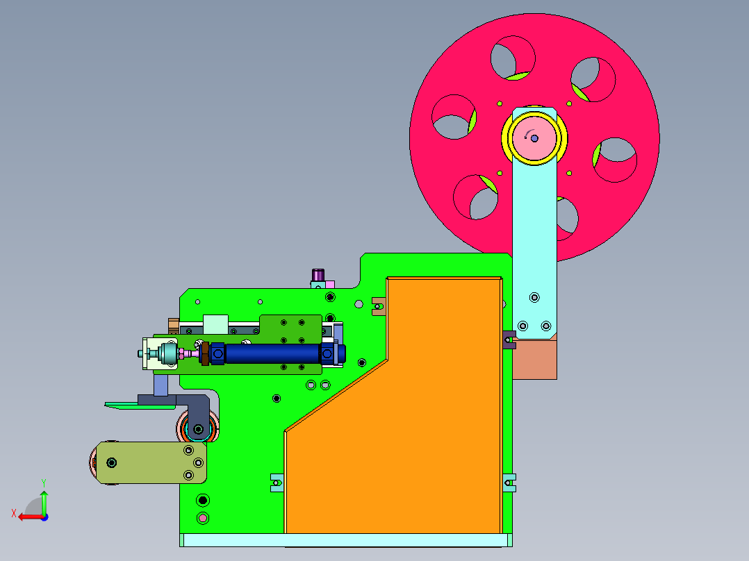 单侧面定位自动贴标机后视图