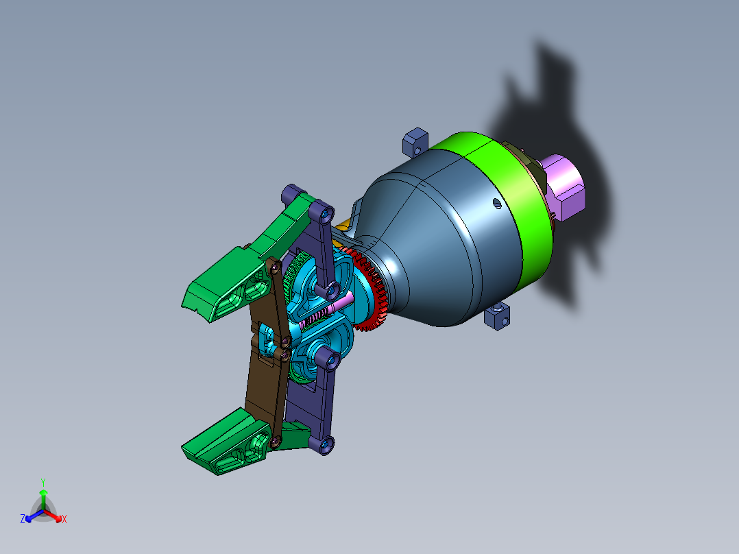 机械手臂舵机机器人爪子主视图