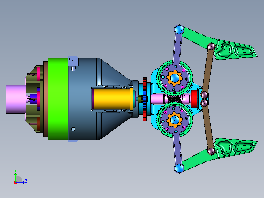机械手臂舵机机器人爪子左视图