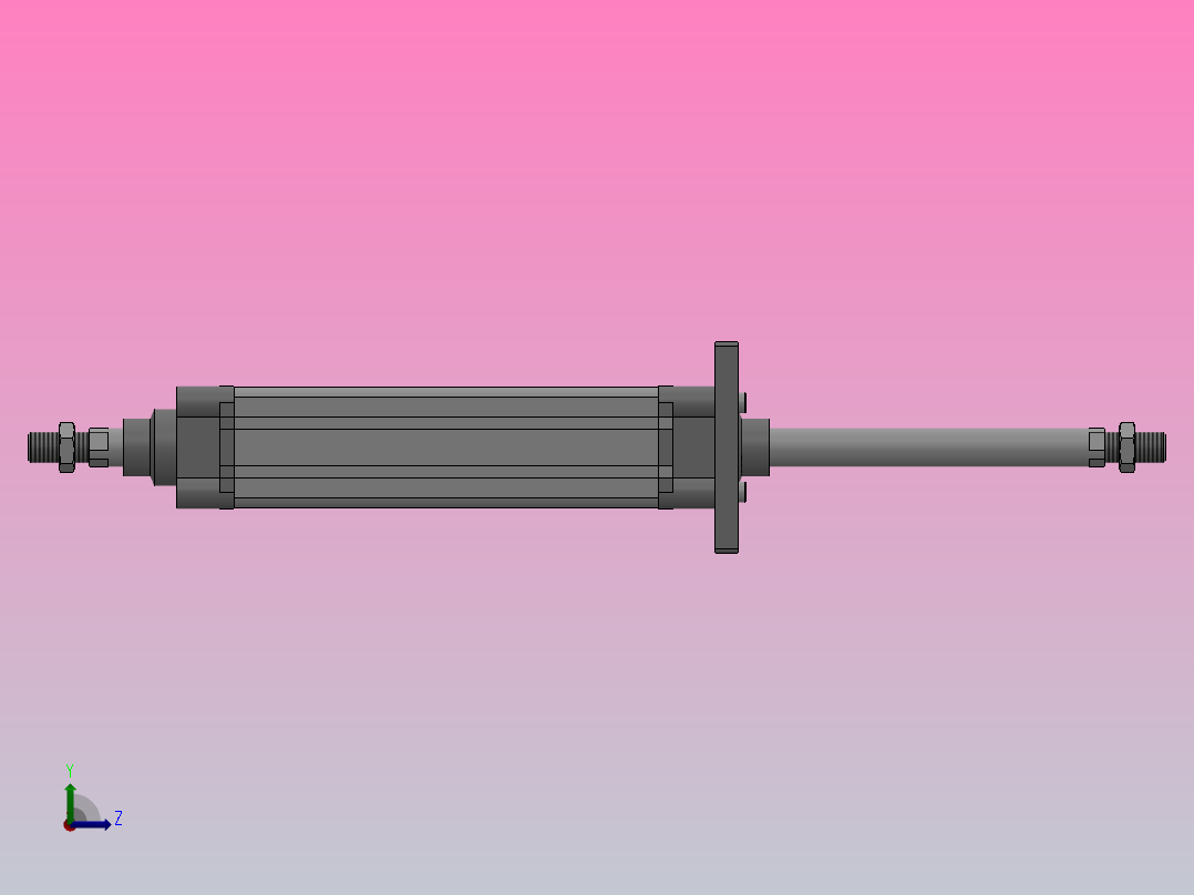 SED双轴复动型气缸SED 50×200-S左视图