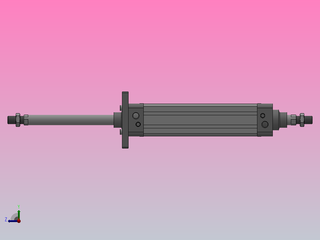SED双轴复动型气缸SED 50×200-S右视图
