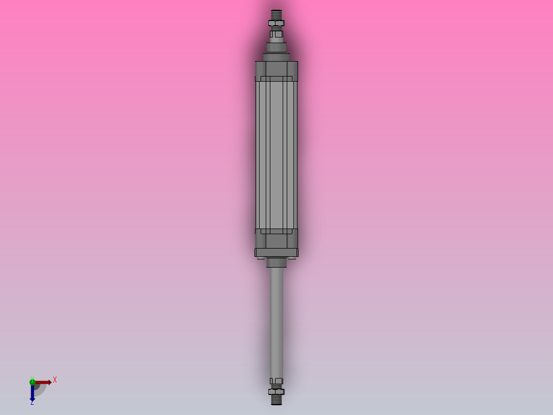 SED双轴复动型气缸SED 50×200-S俯视图