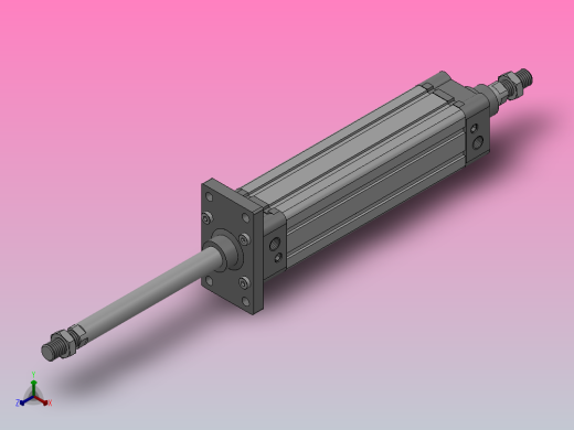 SED双轴复动型气缸SED 50×200-S正等轴测缩略图