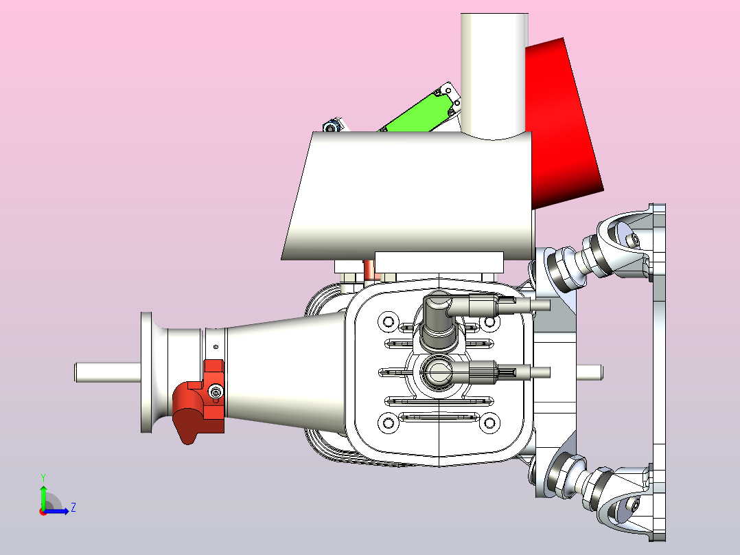 Power4Flight B150i电喷无人机发动机左视图