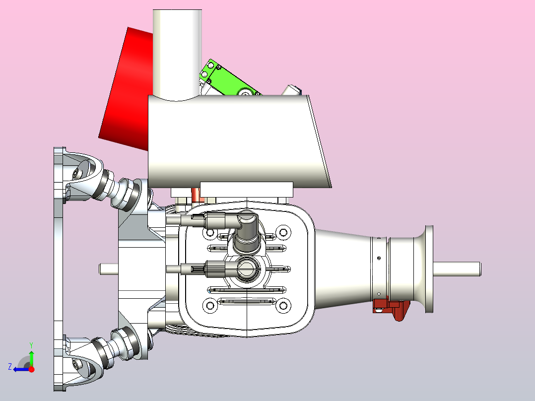 Power4Flight B150i电喷无人机发动机右视图