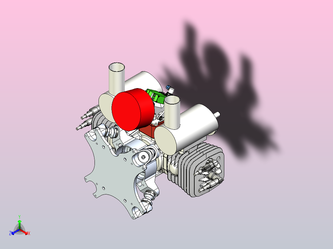 Power4Flight B150i电喷无人机发动机正等轴测图