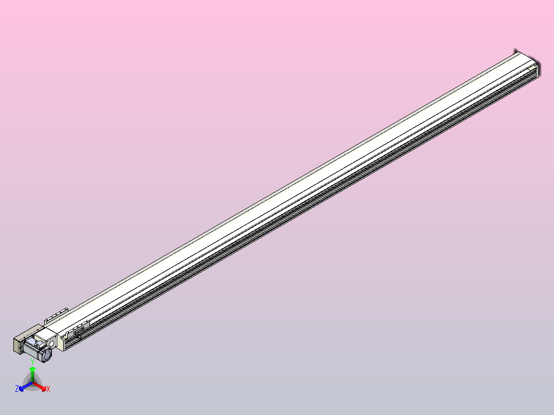 皮带直线轴半封闭可选导轨TPA-HNB-140D-120-L2600-ML-C-P40-N3正等轴测图