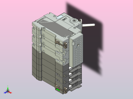 NB5LE-63FB 3P&amp;N剩余电流动作断路器三维模型202409