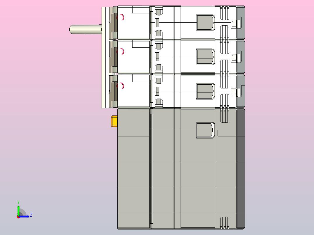 NB5LE-63FB 3P&amp;N剩余电流动作断路器三维模型202409左视图