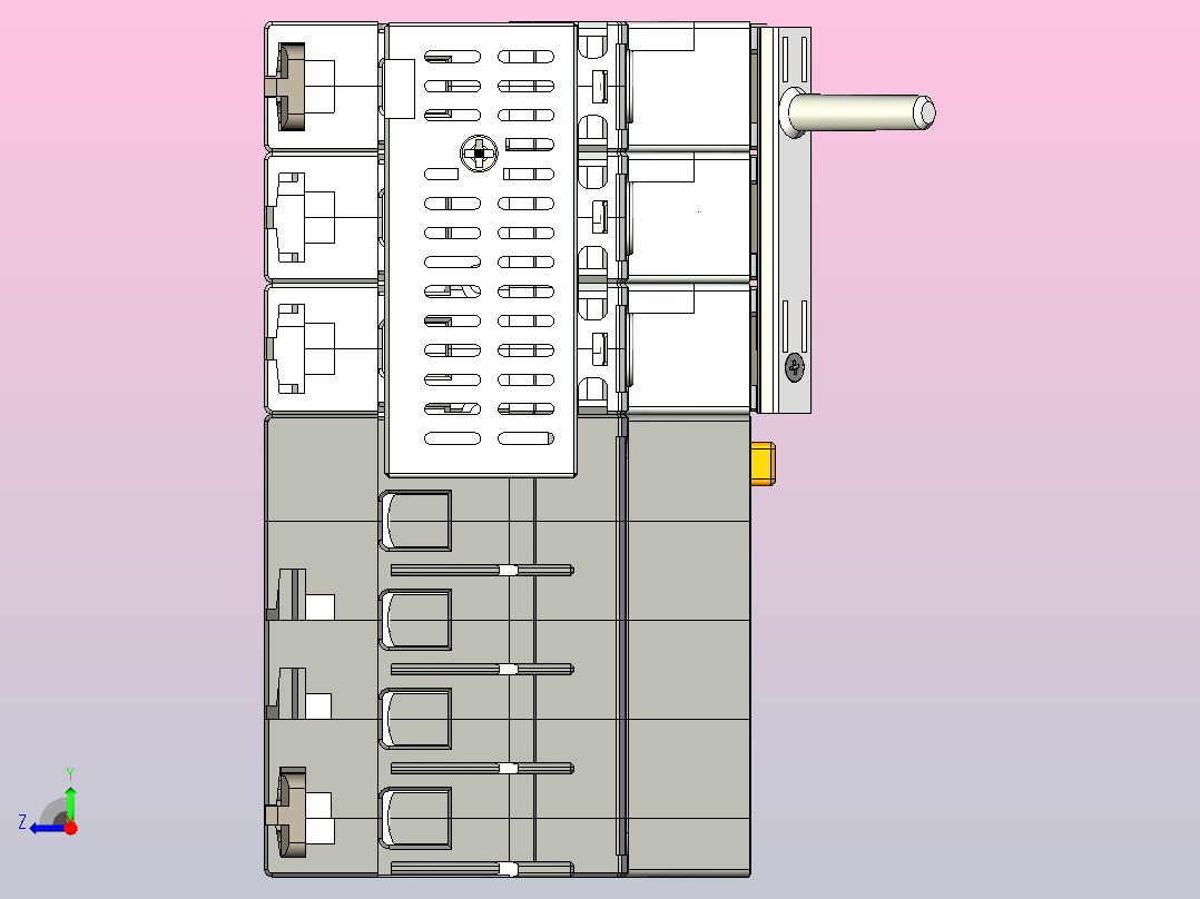 NB5LE-63FB 3P&amp;N剩余电流动作断路器三维模型202409右视图