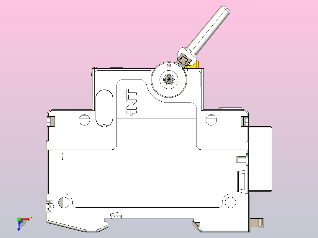 NB5LE-63FB 3P&amp;N剩余电流动作断路器三维模型202409俯视图