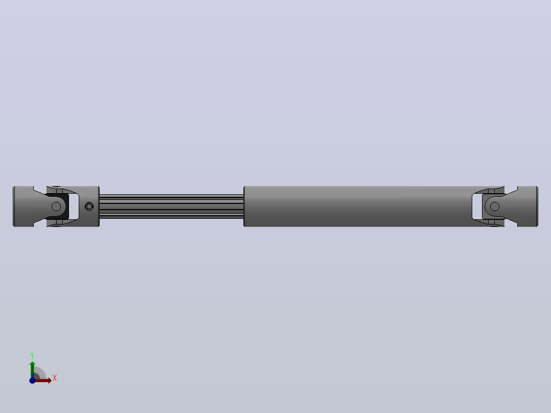 万向联轴器WSP1-PB-Φ16-Φ16-380／490WSP型可伸缩小型十字轴万向联轴器前视图