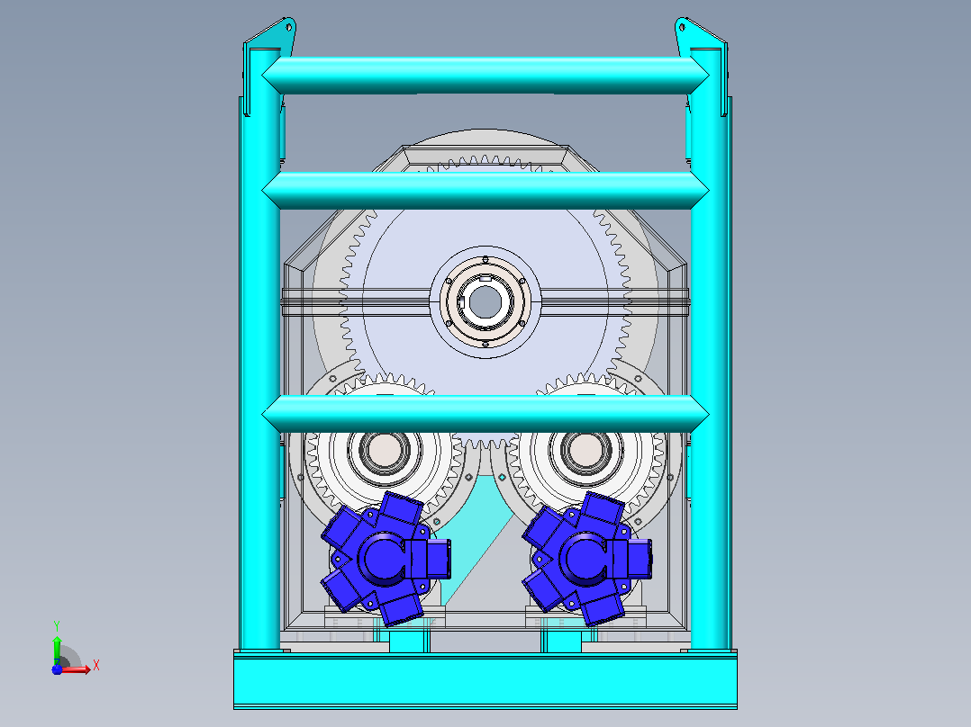 12 吨张力器（拉紧器）3D图纸 Solidworks设计 附X_T前视图