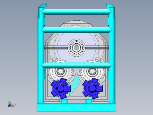 12 吨张力器（拉紧器）3D图纸 Solidworks设计 附X_T前视缩略图