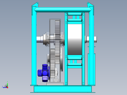 12 吨张力器（拉紧器）3D图纸 Solidworks设计 附X_T右视缩略图