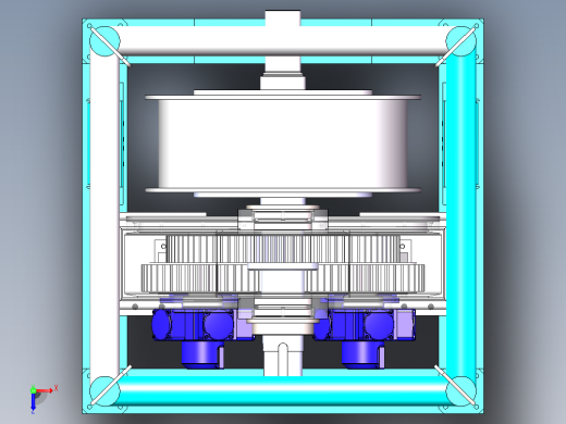 12 吨张力器（拉紧器）3D图纸 Solidworks设计 附X_T俯视缩略图