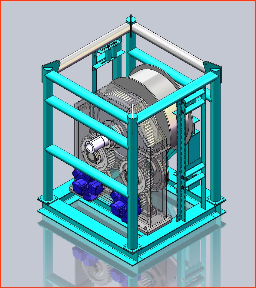 12 吨张力器（拉紧器）3D图纸 Solidworks设计 附X_T