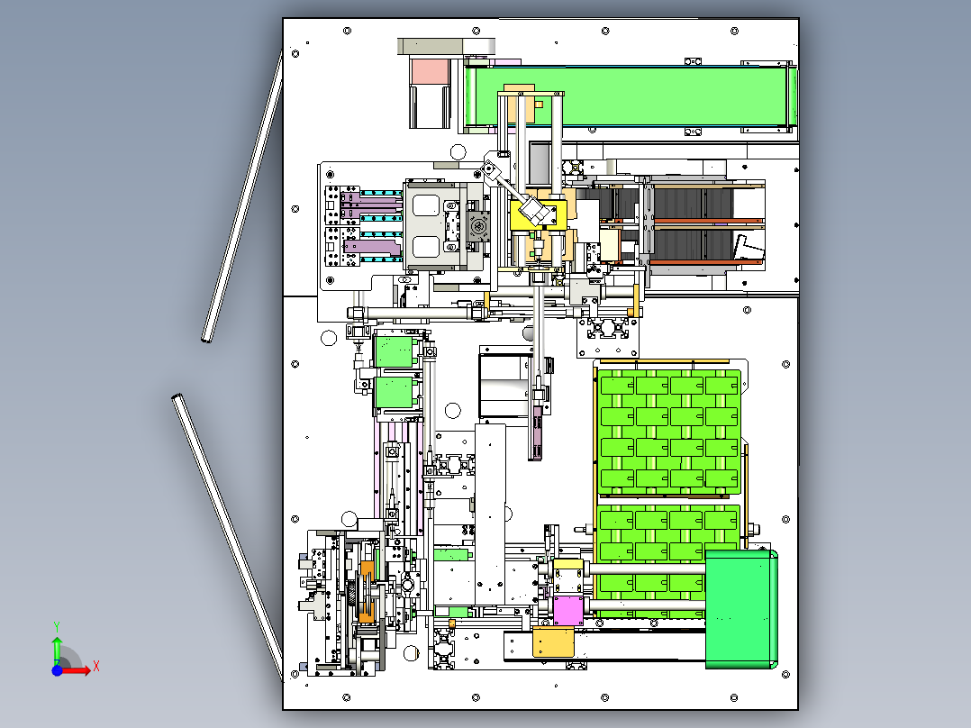 方形锂离子电池贴胶入壳机（锂电芯自动装入铝壳） 前视图