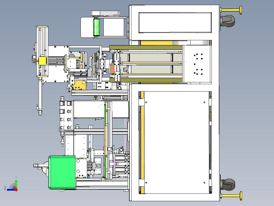 方形锂离子电池贴胶入壳机（锂电芯自动装入铝壳） 右视图