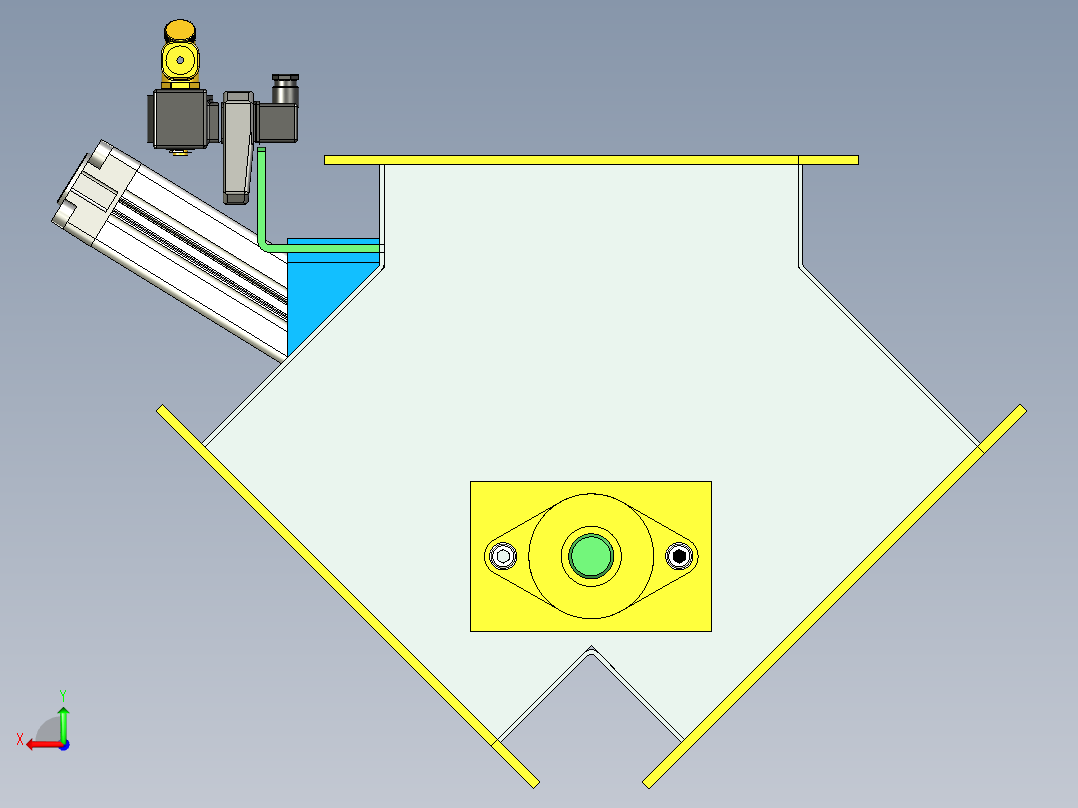DN250分流阀三维模型3D模型后视图