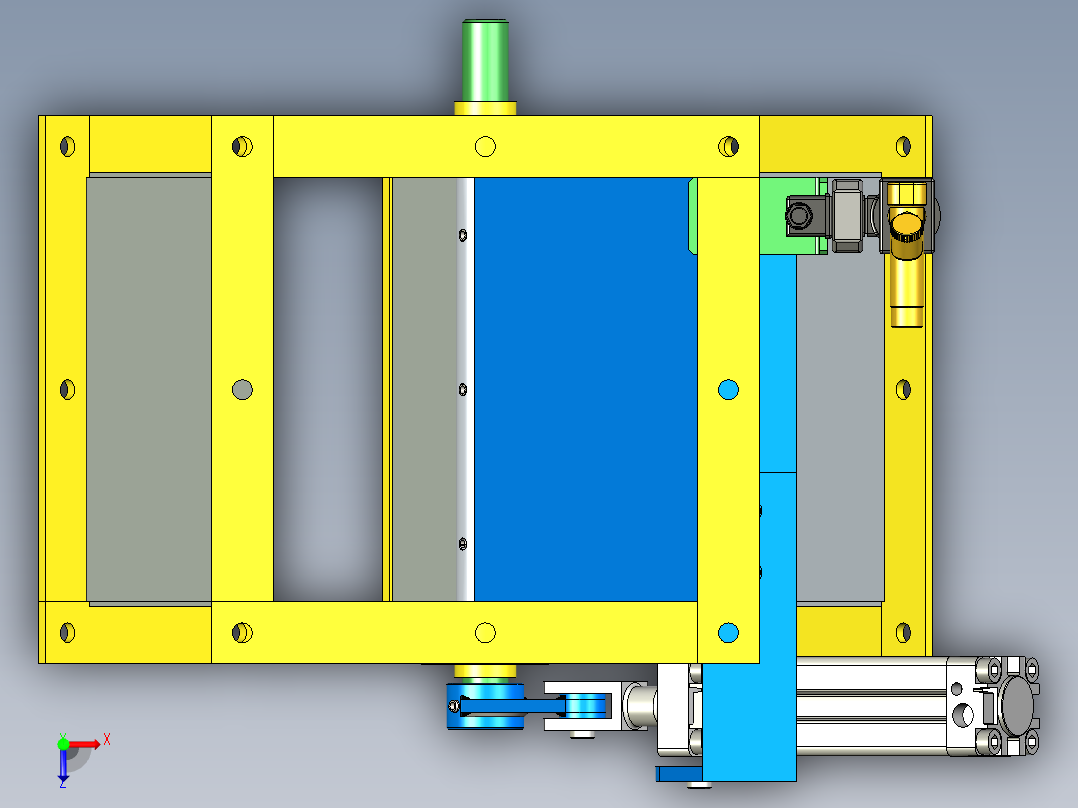 DN250分流阀三维模型3D模型俯视图