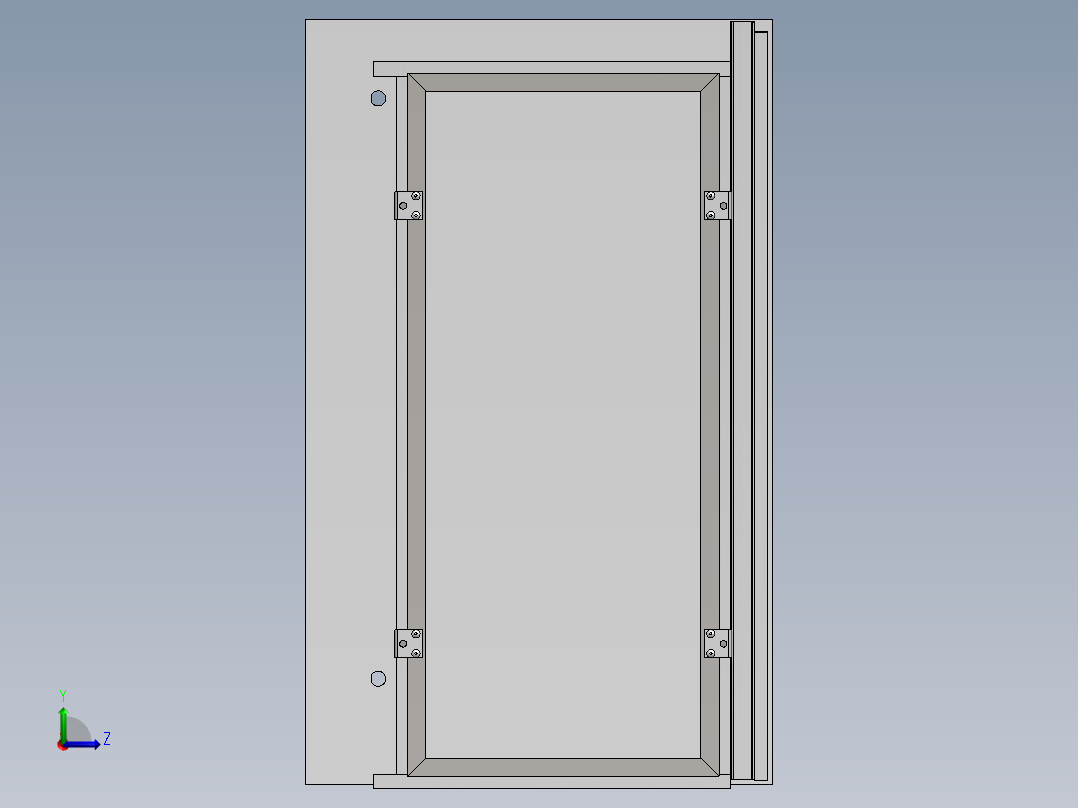 BQ6800G-A09-5507400 左四栅格仓门3D模型左视图