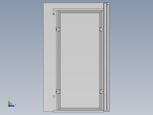 BQ6800G-A09-5507400 左四栅格仓门3D模型左视缩略图