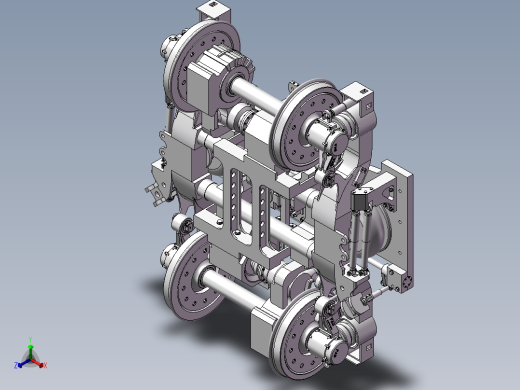 高速动车组动力转向架3D图纸 三维 设计