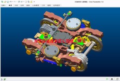 高速动车组动力转向架3D图纸 三维 设计
