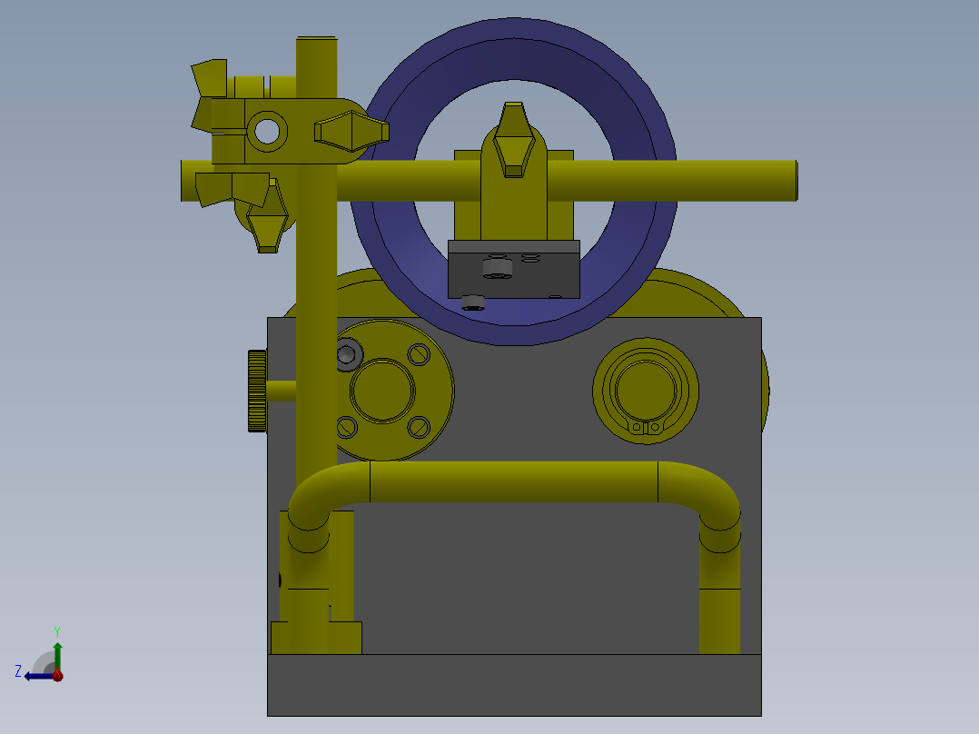 M39圆柱形工件旋转定位夹具右视图