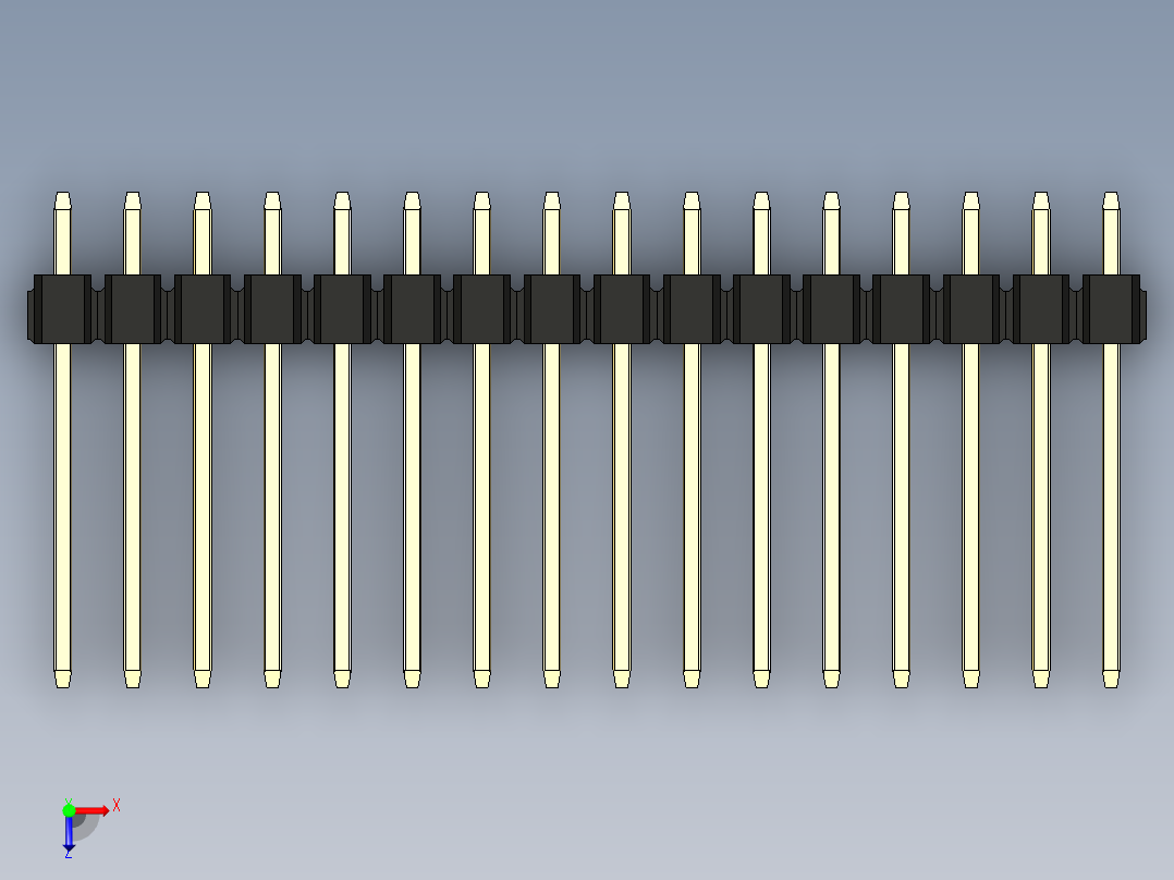 彩色公头100mil（2.54mm）系列-DS1021_black_3x16p_100mil_Type5_rev1.0俯视图