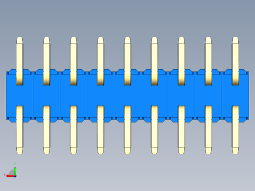 彩色公排针 100mil 2.54mm 系列-DS1022_blue_18p_100mil_TypeSMT_rev1.0后视缩略图