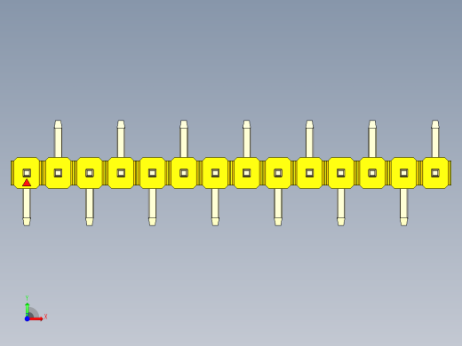 彩色公排针 100mil 2.54mm 系列-DS1022_yellow_14p_100mil_Type_SMT_R2_rev1.0前视缩略图