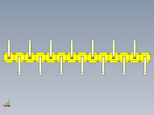 彩色公排针 100mil 2.54mm 系列-DS1022_yellow_14p_100mil_Type_SMT_R2_rev1.0后视缩略图