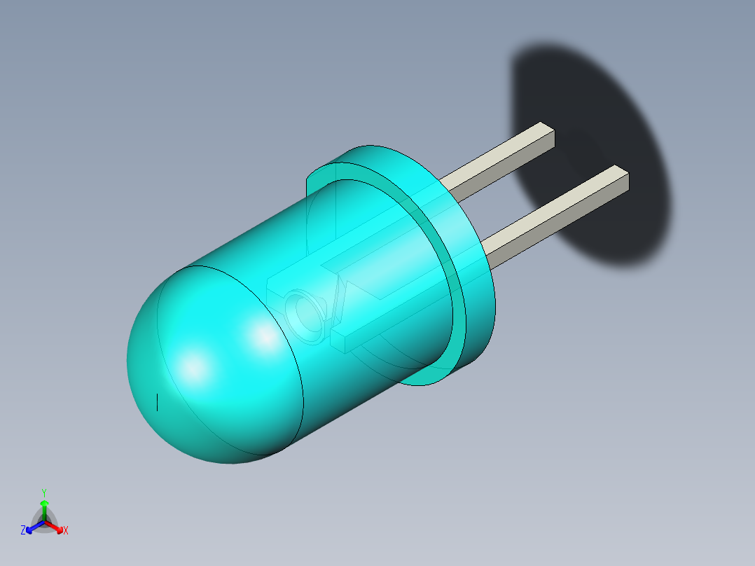 LED_Round_Cyan_D5.0mm正等轴测图