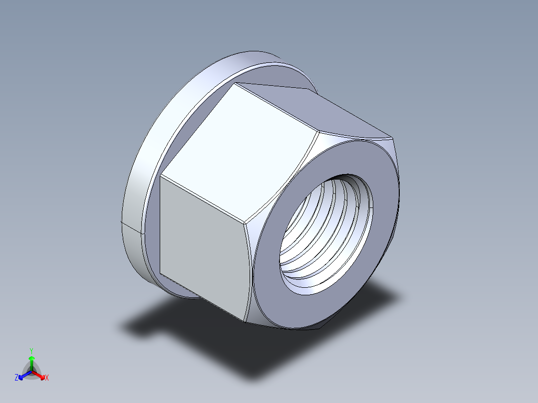 法兰螺母-10-FN.STEP正等轴测图
