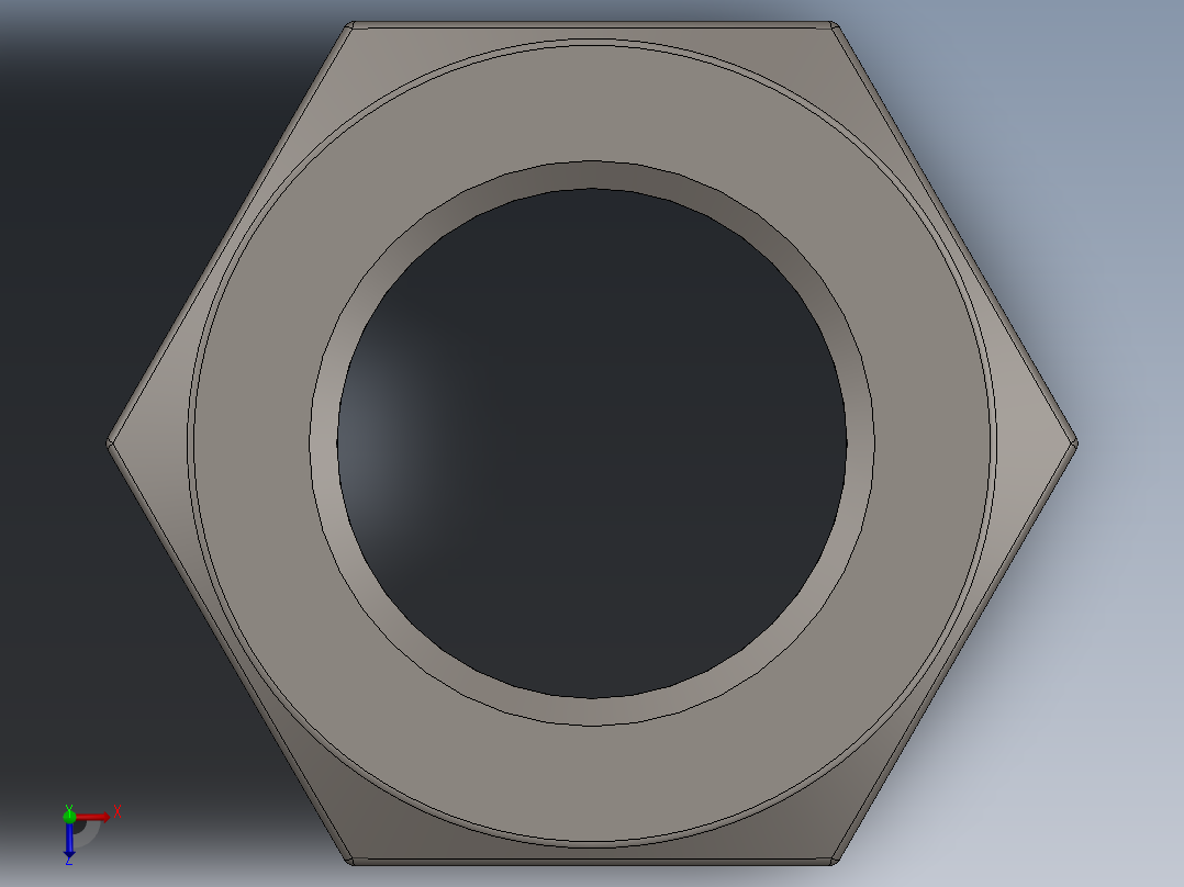 紧固件-Raw Steel Nut 0.8750俯视图