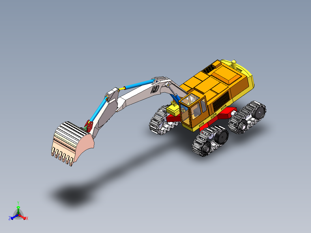 挖掘机正等轴测图