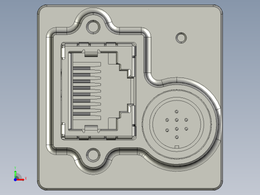 大恒相机镜头Daheng_MER2-G-P_3D_Drawing多系列图纸前视缩略图