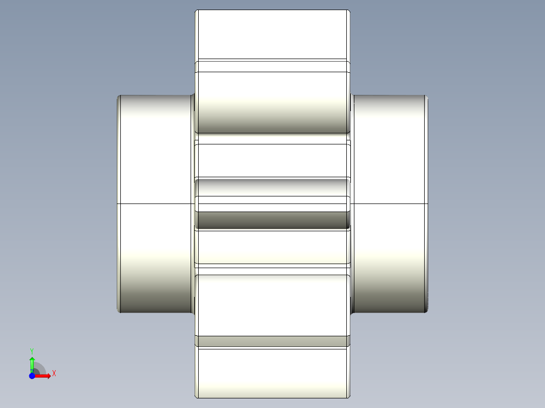 3647 White Technic Gear 8 Tooth.STEP前视图