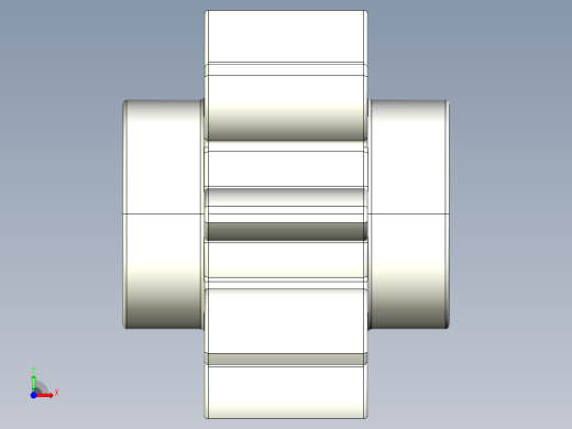 3647 White Technic Gear 8 Tooth.STEP前视缩略图