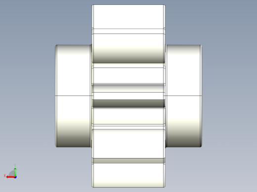 3647 White Technic Gear 8 Tooth.STEP后视缩略图