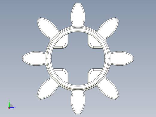 3647 White Technic Gear 8 Tooth.STEP左视缩略图