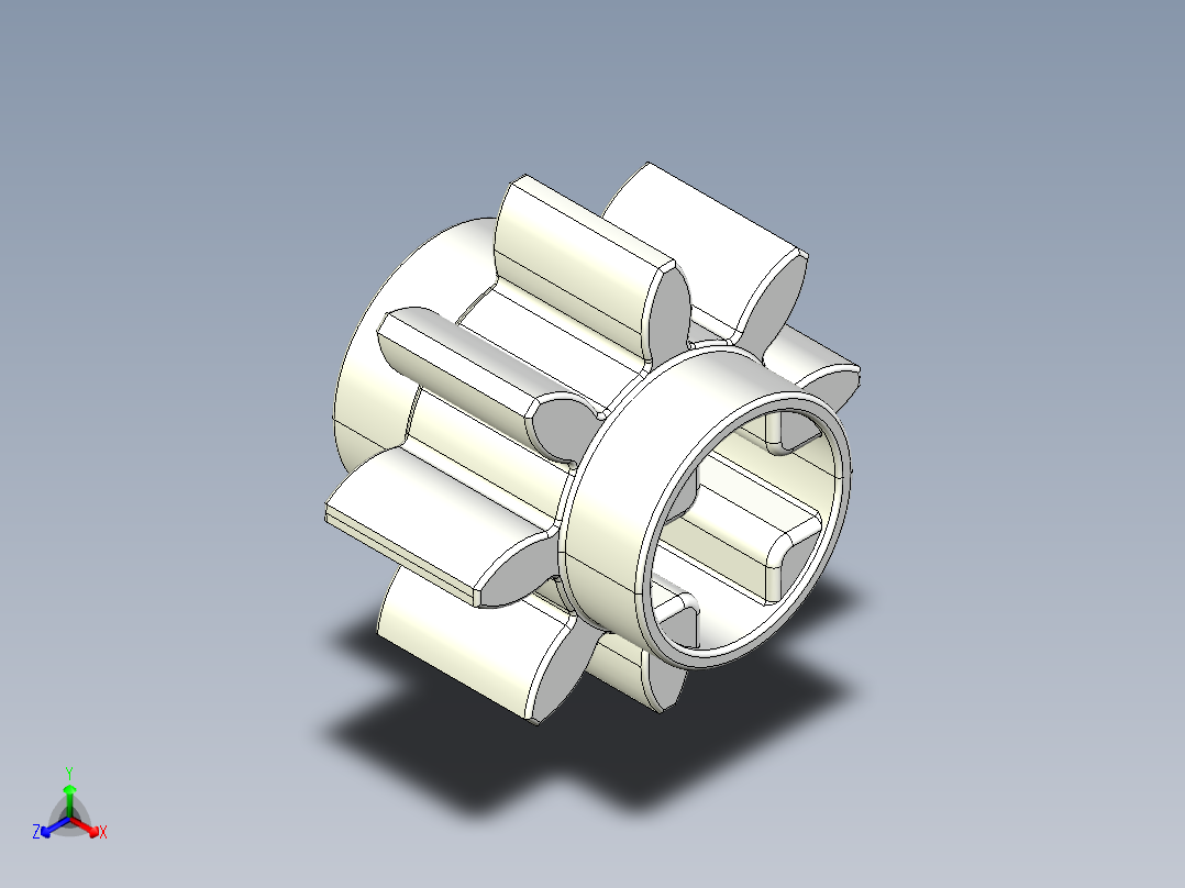 3647 White Technic Gear 8 Tooth.STEP正等轴测图
