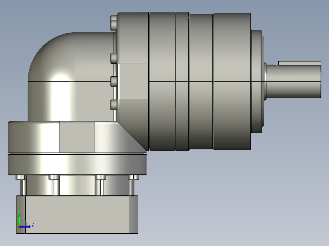 多摩川行星减速机TLR-090-L1-19DC19（45度）左视图